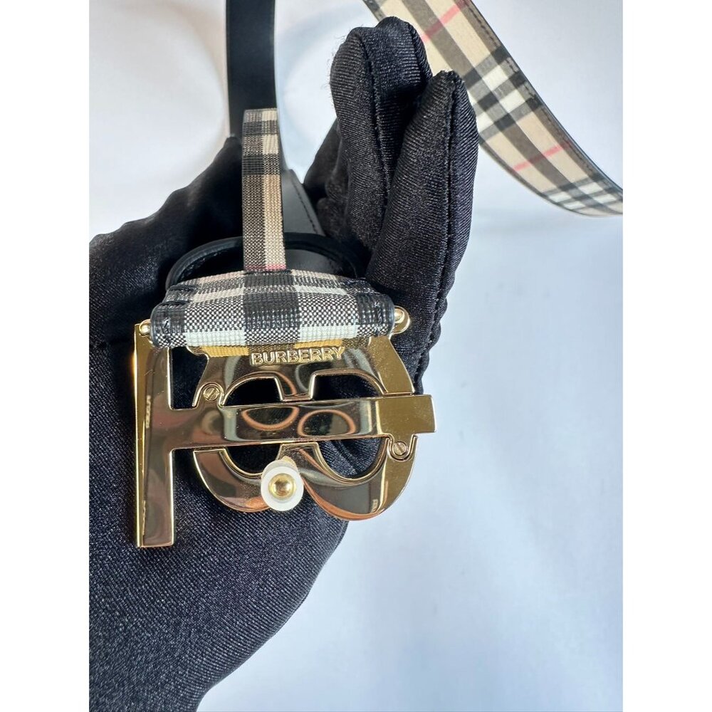 Burberry Unisex TB Check Belt Archive Beige S - Picture 6 of 12